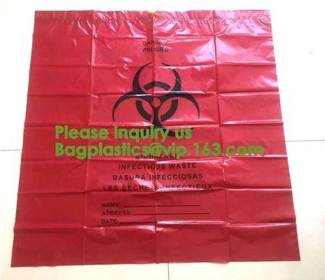 Biodegradable Dtrawstring Biohazard Bags Medical drawtape, Biological Hazard Bag,Yellow Biohazard Bag - Bio Hazard Waste