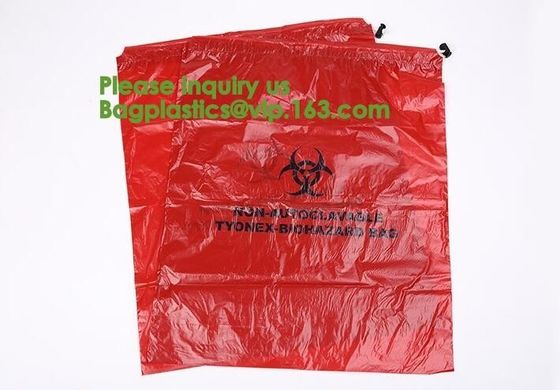 Biodegradable Dtrawstring Biohazard Bags Medical drawtape, Biological Hazard Bag,Yellow Biohazard Bag - Bio Hazard Waste