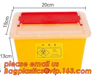 Square sharps container, medical disposal bins, needle container, Disposable Hospital Biohazard Sharp Collector Waste Bi