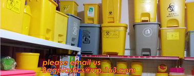 hospital dust bin, bio medical waste bin, plastic medical containers, Collection of small glass medical products, variou