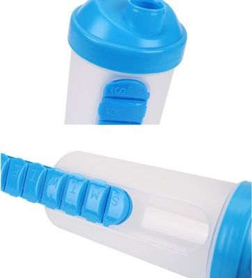 plastic mug with 7 days storage plastic pill box, plastic bottle creative style of products bottle with pill organizer P