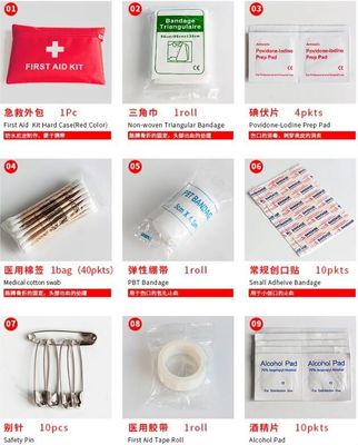 Portable comprehensive medical survival pocket first aid kit bag fda approved, plastic case mini home first aid kits box