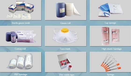 Gauze swab Lap sponge Gauze bandage Sterile paraffin gauze Gauze roll Gauze ball Tampon gauze Triangle bandage Selvage g