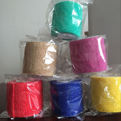 Medical surgical consumables colored veterinary bandage waterproof wrap cotton adhesive bandage, Vet Wrap Bandages