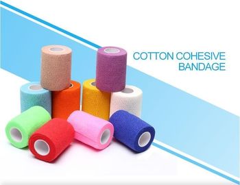 Light weight cotton cohesive medical bandage, Medical suppliers colored cotton self adhesive cohesive elastic bandage