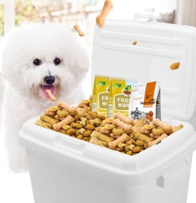 Pet food plastic pails with lid, dog /cat food plastic bucket/barrels, square plastic pail bucket with handle and lid fo