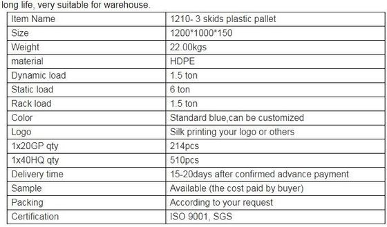 100% Virgin HDPE wear-resistant anti-slip stackable plastic pallet, China Manufacturer accept custom standard stacking p