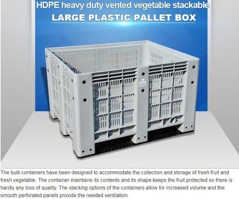 Standard Sizes HDPE Collapsible Plastic Pallet Box, Heavy Duty Industry Storage Use Collapsible Plastic Mega Bin