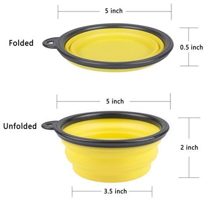 dog bowl plastic feeder pet cat food collapsible dog bowl silicone foldable dog food bowl portable travel pet water bowl