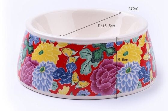 Lovely Personalized portable pet dog food water bowl ceramic plastic, Drink Dispenser Dog Cat Feeder Water Bowl, pet bow