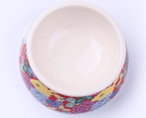 Lovely Personalized portable pet dog food water bowl ceramic plastic, Drink Dispenser Dog Cat Feeder Water Bowl, pet bow