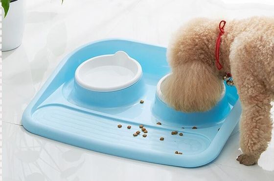 Lovely Personalized portable pet dog food water bowl ceramic plastic, Drink Dispenser Dog Cat Feeder Water Bowl, pet bow