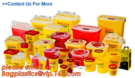 Yellow Plastic Medical Sharp Container for needles, Health and Medicals use disposable 5L Sharp container, sharp contain