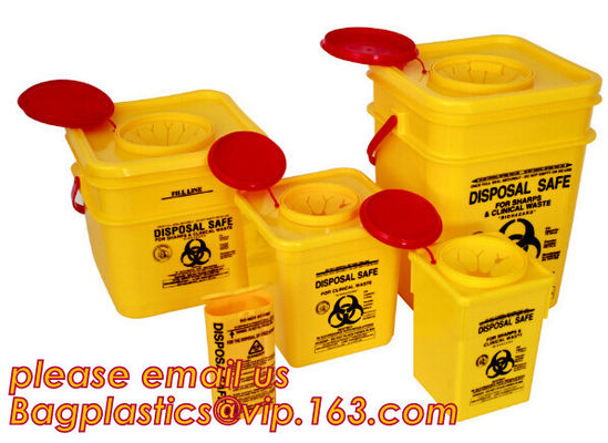 Yellow Plastic Medical Sharp Container for needles, Health and Medicals use disposable 5L Sharp container, sharp contain