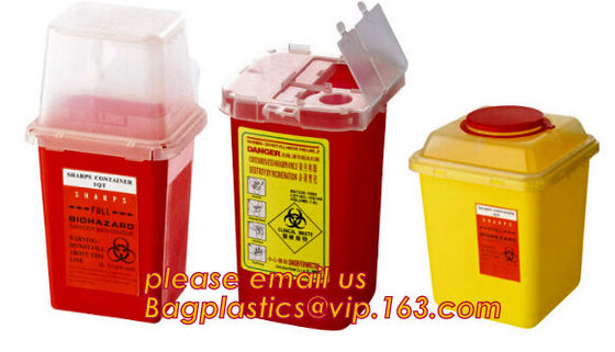 Yellow Plastic Medical Sharp Container for needles, Health and Medicals use disposable 5L Sharp container, sharp contain