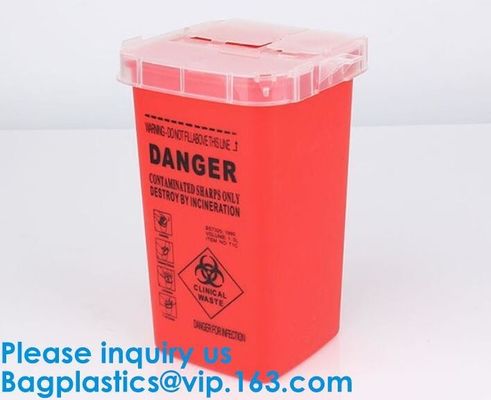 Biohazard Plastic Sharps Container,Hospital Biohazard Medical Needle Disposable Plastic Safety Sharps Container