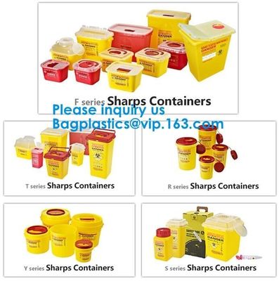 Biohazard Plastic Sharps Container,Hospital Biohazard Medical Needle Disposable Plastic Safety Sharps Container