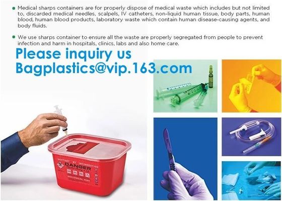 Biohazard Plastic Sharps Container,Hospital Biohazard Medical Needle Disposable Plastic Safety Sharps Container