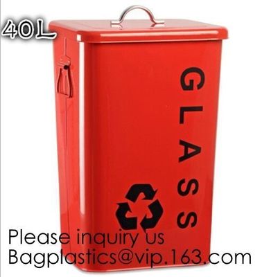 Household Metal Tin Garbage /Dust Bin,Metal Dog Pet Food Storage Bin Tin/Galvanized Trash Can/Garbage Bin,Store Supplies