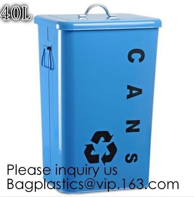 Household Metal Tin Garbage /Dust Bin,Metal Dog Pet Food Storage Bin Tin/Galvanized Trash Can/Garbage Bin,Store Supplies