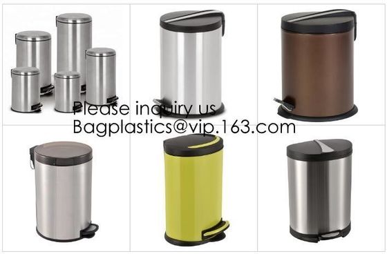 Zinc Plated Waste Bin with 25L 35L 45L 55L 65L 75L 100L, Tin Embossed Rubbish Bin Rome Living Room Bedroom Kitchen Toile