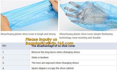 Safety Products Equipment Indoor Disposable medical plastic shoe covers waterproof PE CPE material,PE material blue shoe