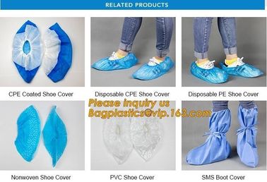 THICK DISPOSABLE,DUST-PROOF,CPE COATED,SMS BOOT COVER,NON WOVEN SHOE COVER,heavy duty polypropylene fabric shoes cover