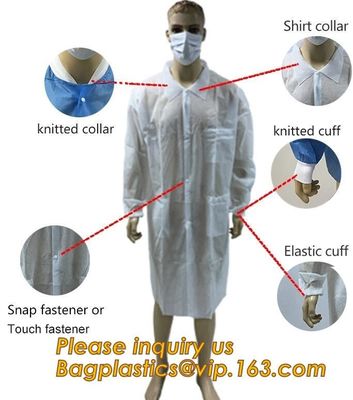 Disposable Isolation Non- Woven Gown,Disposable Hospital Non woven Medical White Lab Coat,Disposable Industrial Overall