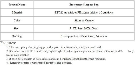 First Aid Camping Body Warmer emergency sleeping bag,First-Aid Devices Type Emergency survival sleeping bag,Thermal Emer