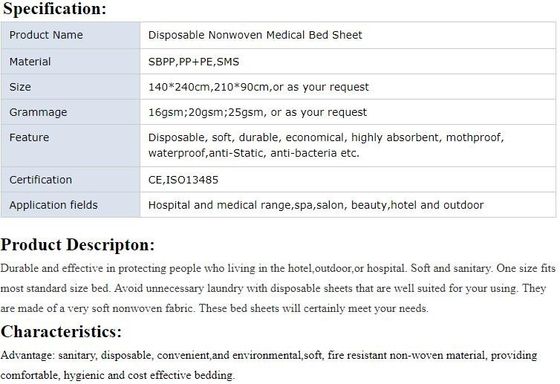 Medical non-woven sterile disposable surgical bed sheet,Bed Sheets Disposable Non woven Medical Bedsheet,medical paper b