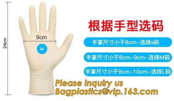 Natural Disposable Powdered Free Custom Medical Examination Latex Gloves,Powder-free non-sterile 100% natural rubber lat