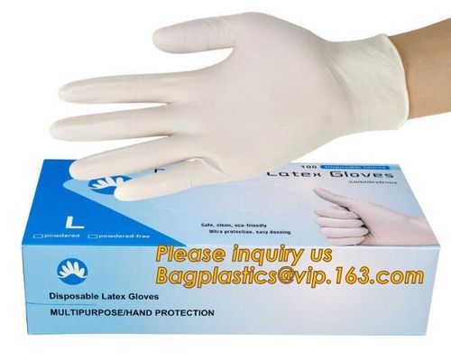 Powder-free non-sterile 100% natural rubber latex examination gloves /gloves latex medical consumables bagease bagplasti