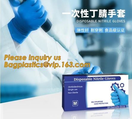 Disposable Black Powder free Nitrile Gloves,Disposable Cleanroom White Work Nitrile Gloves,Blue Color S-L Size Non Steri
