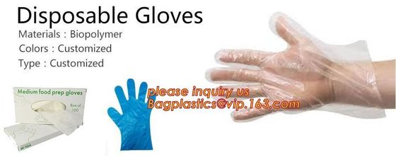 Disposable Clear Poly Hybrid Stretch Gloves, Copolymer Polyethylene PE gloves,household kitchen dining cook transparent