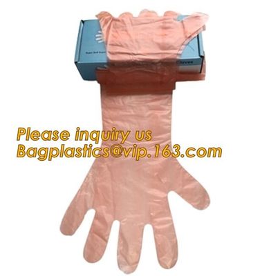 Disposable PE elbow length gauntlets gloves,disposable plastic PE glove with high quality for medical glove bagplastics