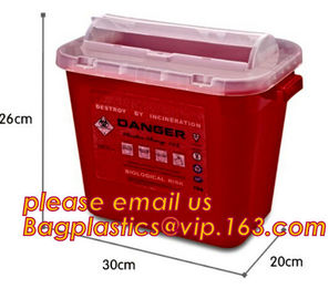 Medical disposable sharp container,Wholesale disposal plastic medical sharp container,8L medical sharp safe container