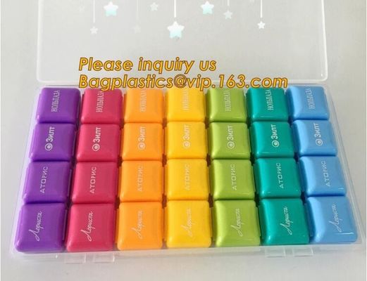 Clear Cute Round small Plastic Weekly 7 Days Pill Box,eco-friendly wholesale plastic pill box, high quality pill case, c