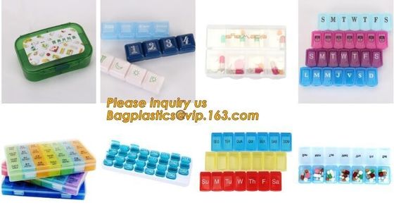 Large Weekly Medication Capsule Pill Box,Fashionable portable pocket size pill box with cover easy open pill box organiz