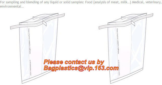 Sterile bags, sampling bags, testing bags, lab bags, RollBag, sterile sampling blender bags, sampling manipulations, ste