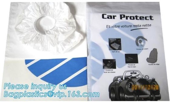 wheel cover bags, wheel bags, sacks,Auto Consumable Paint masking film Disposable car cover Tire bag 5 in 1 clean kits,