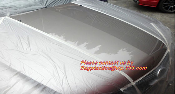 HDPE taped paint masker film, masking plastic film with tape, masking plastic film with tape in dispenser, Washi tapeS