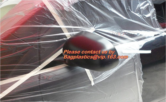 HDPE taped paint masker film, masking plastic film with tape, masking plastic film with tape in dispenser, Washi tapeS