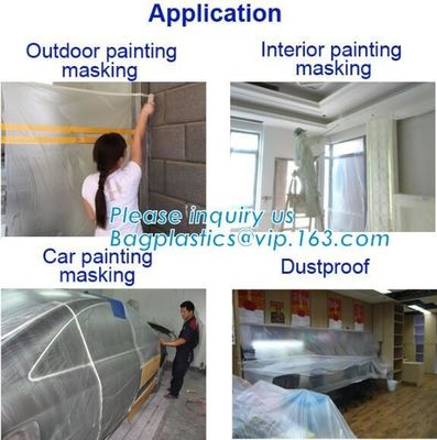 blue pre-tape masking film, environmental protection auto paint pre-tape masking film, plastic Taped masking film wit