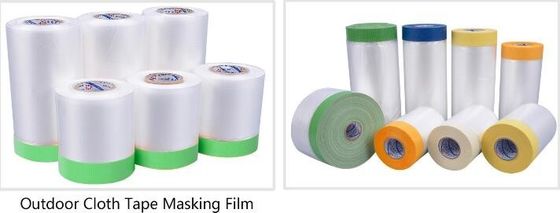 outdoor paper masking film, rice paper taped masking film, auto used pre-taped masking film, indoor masking film, cloth