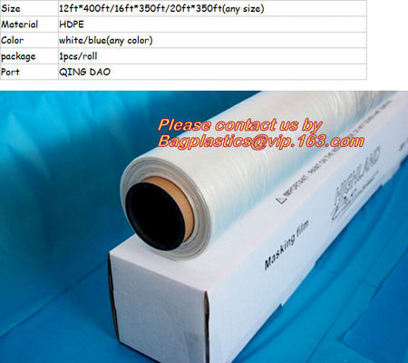 4m*150mHDPE auto paint masking sheets,Car protective film (auto paint masking film),Pre-taped masking film(pretaped plas