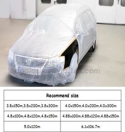 auto adhesive paint masking protect film 3.8*100m,HDPE car overspray masking film Logo printing,Antistatic corona treate