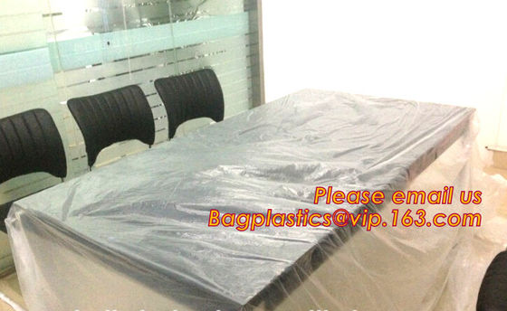 4M X 5M protective plastic drop cloth, disposable plastic paint protective drop cloth, plastic sheet soft cleaning drop