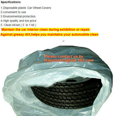 Heavy duty wheel bag masker tire storage bag, Disposable PE plastic tyre bag on roll, Tire storage bag disposable tyre c