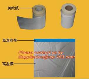 HDPE auto paint overspray protective masking film overspray masking film, Plastic Pre-taped Masking Film Drop cloth mask