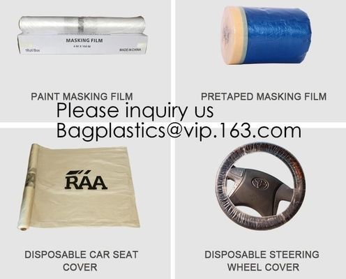 Hand Masking Film,Pre-Taped Masking Film Tape Poly Surface Painting Protection Cover Auto Painting Tape Adhesive Paint